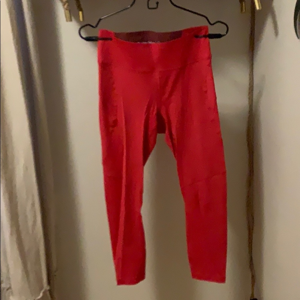 outdoor voices high waisted red leggings, size S